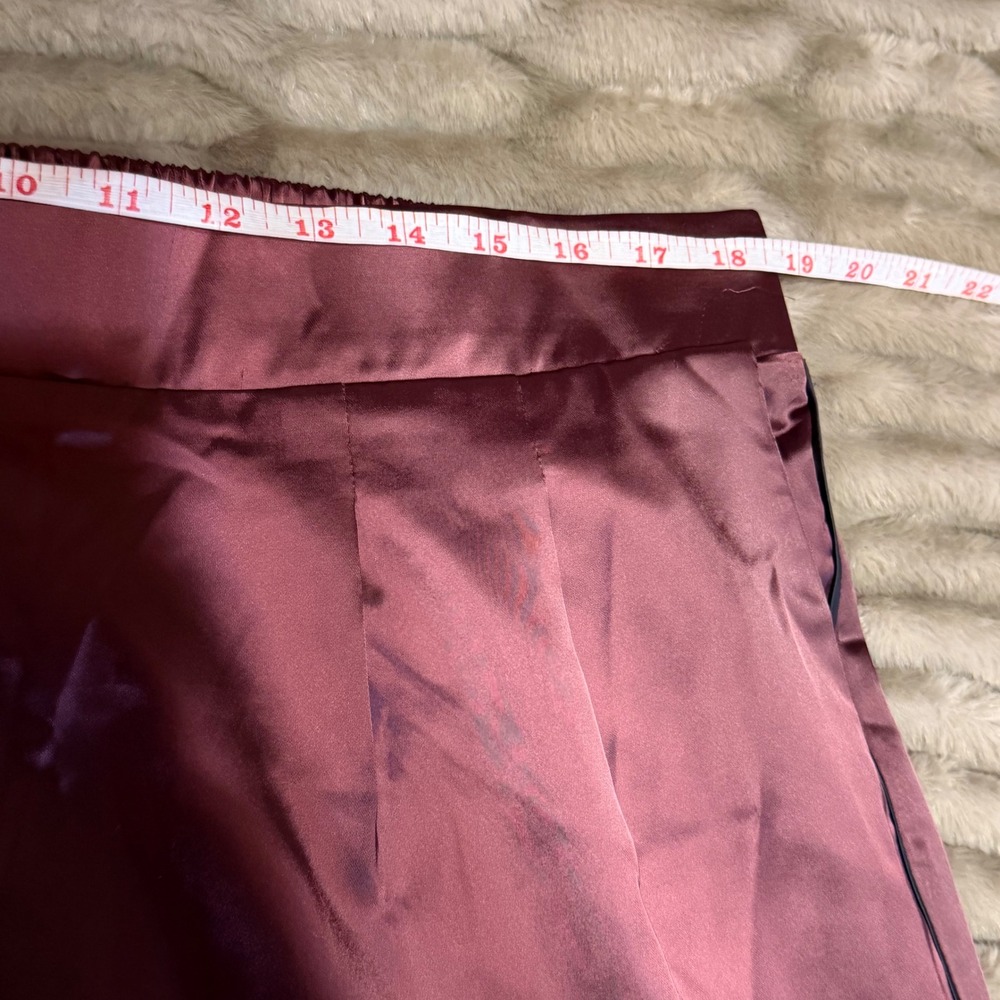 Torrid Wide Leg Pants Size 1X Rich Mahogany Brown Satin Contemporary Chic - Picture 5 of 6